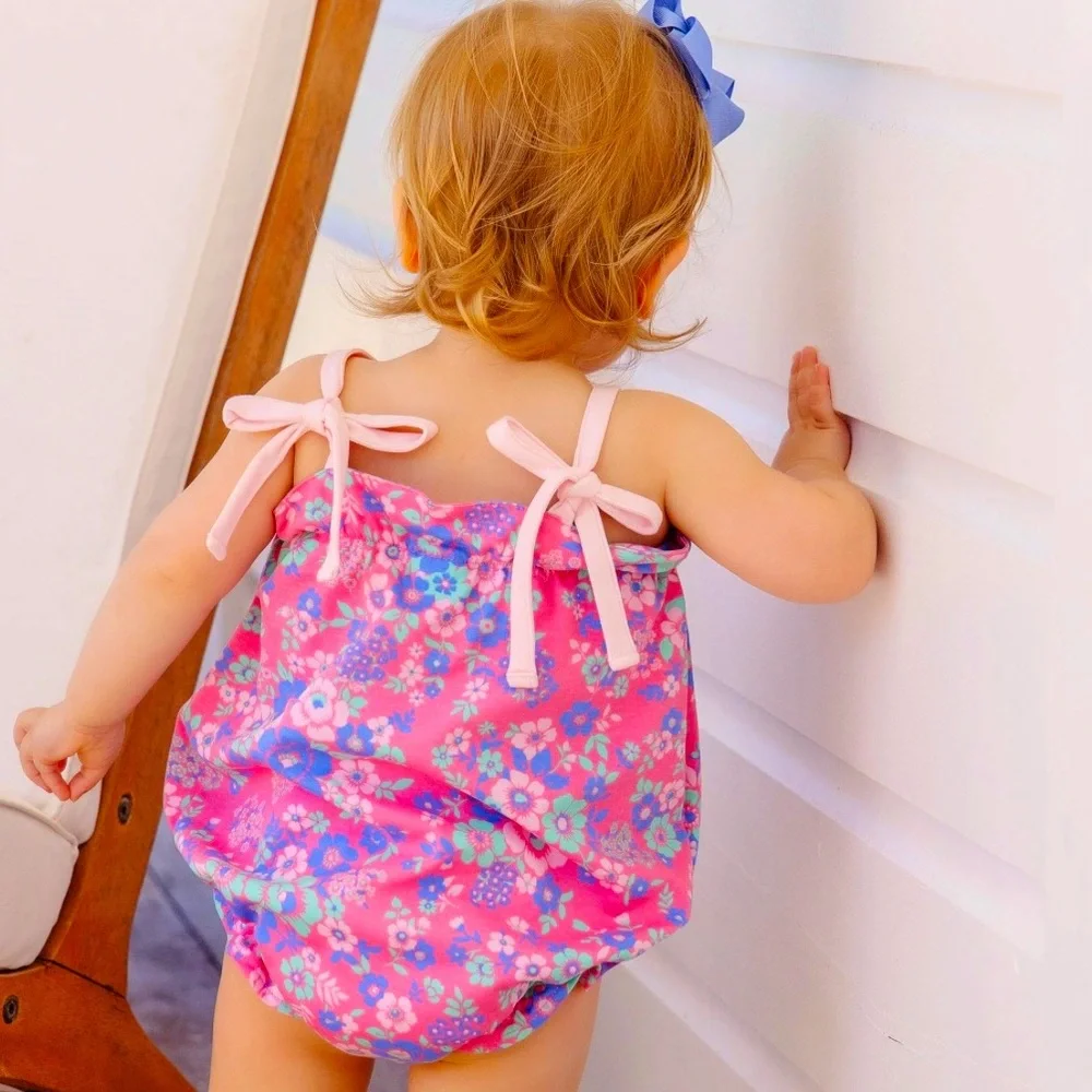 Beaufort Bonnet Company Rosey Bubble Romper Mt Paran Mini Floral Girls 6-12 TBBC
